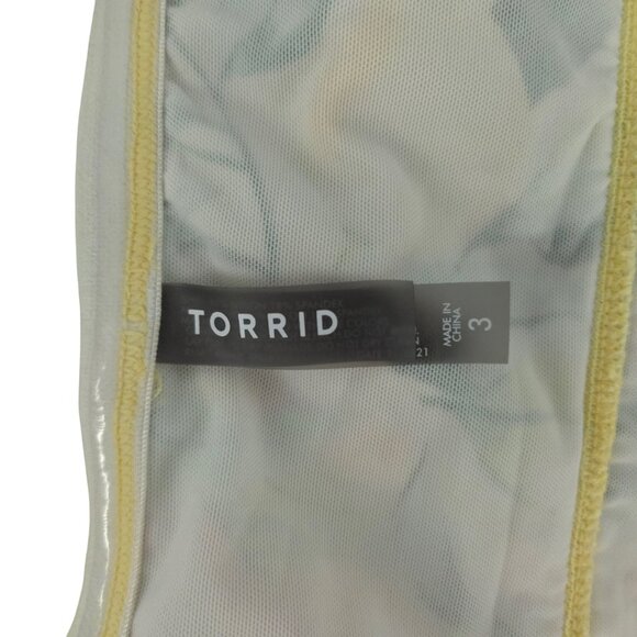 torrid Off Shoulder Ruffle Bikini Set Lemon Swim Suit Modest Plus Yellow UPF 3X - Picture 14 of 16